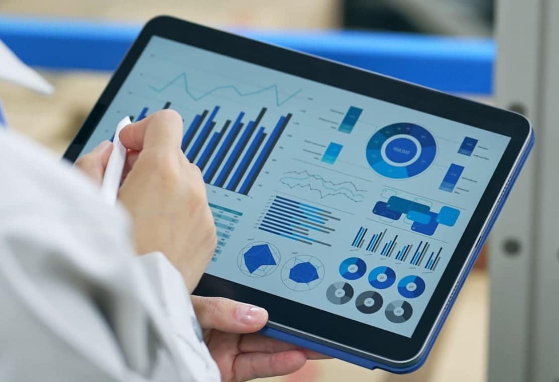 A tablet with Data Results